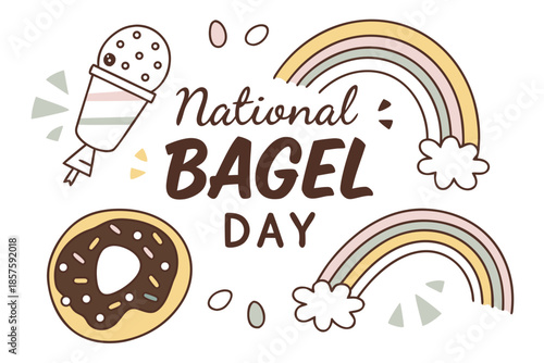 NATIONAL BAGEL DAY vector illustration isolated on white background