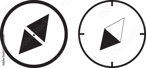 Compass icon vector on Transparent background. Discovery compass or navigational compass line art icon. Compass symbol in line
