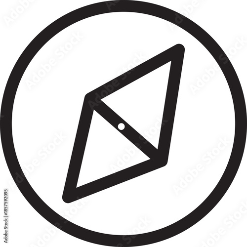 Compass icon vector on Transparent background. Discovery compass or navigational compass line art icon. Compass symbol in line
