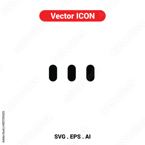 Vector icon of three pills aligned horizontally with a minimalist medical vibe