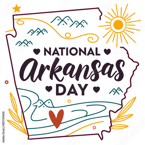 NATIONAL ARKANSAS DAY vector illustration