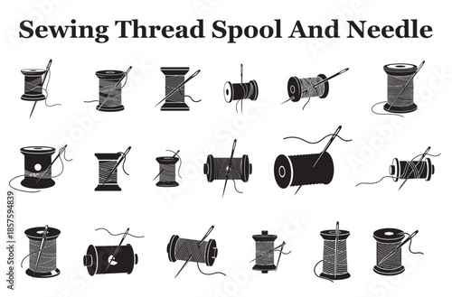 Sewing thread spool and needle