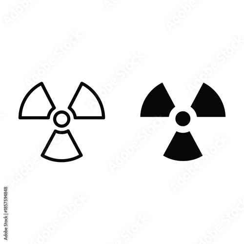 Radiation symbol icon set for warning signs