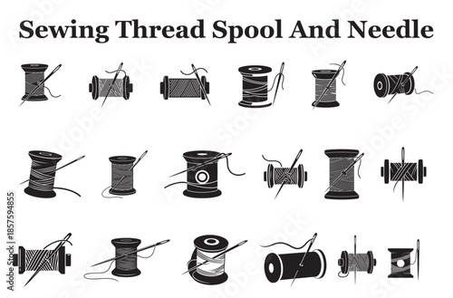 Sewing thread spool and needle