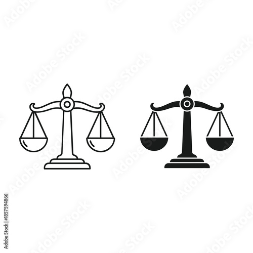 Balance scale icon illustration