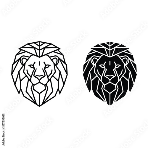 Geometric lion head logo design