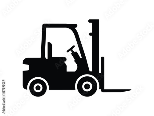 Forklift Vehicle Silhouette Icon