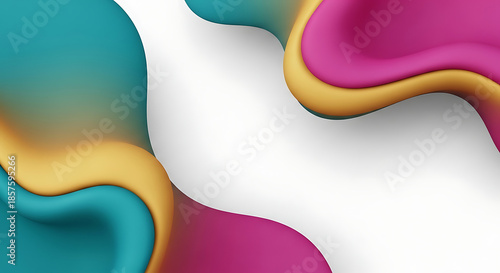 Fluid Abstract Shapes with Teal Gold and Magenta Colors on White Background Keywords: abstract, background, fluid, shape, flowing, wave, organic, Full HD 4K Video Download 2025 2026