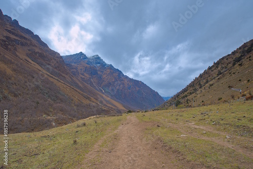 Approaching a hamlet along Jomolhari Trekking Route