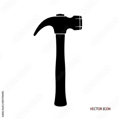 Black Claw Hammer Icon Vector Illustration.