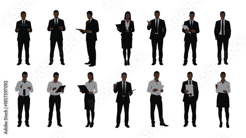 Business people holding documents