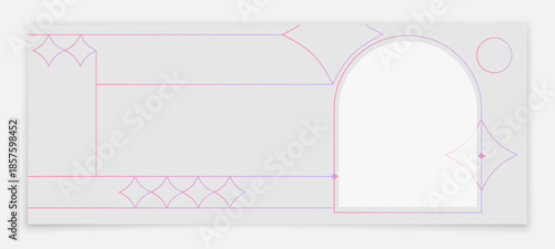Sale horizontal banner for website design. Banner template with bright lines. Vector template for online store.