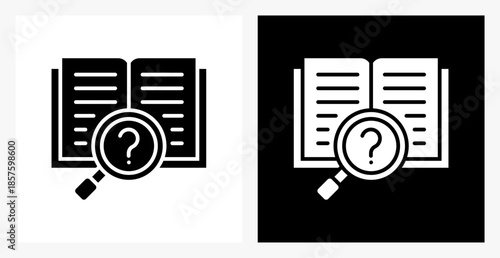 Inquiry BPM icon sheet in black and white, filled style.