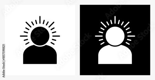 Enlightenment BPM icon sheet in black and white, filled style.
