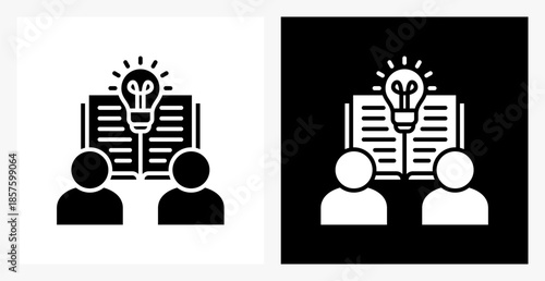 Pedagogy BPM icon sheet in black and white, filled style.