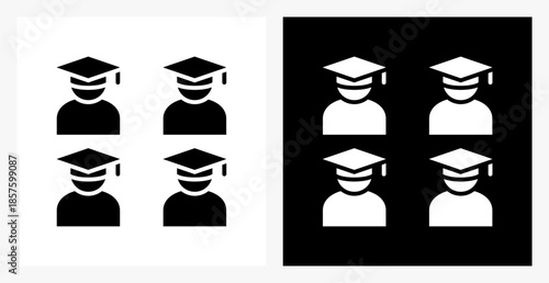 College BPM icon sheet in black and white, filled style.