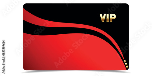Vip gold card. Luxury texture template design. VIP red ticket on black background for invitation, club, award, casino, certificate. Golden exclusive premium card.