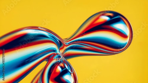 Colorful flowing abstract liquid shape moving across bright background producing energetic futuristic footage for motion graphics branding music visuals and modern design presentations