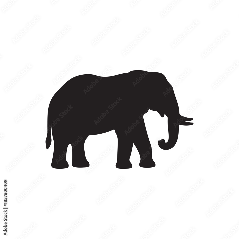 Fototapeta premium Elephant silhouette icon vector flat design