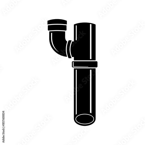 Black Plumbing Pipe Fitting Illustration.