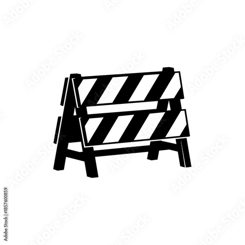 Black and White Warning Sign Board.