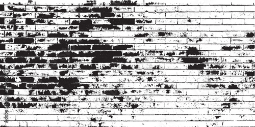White and black grunge brick wall, bright masonry texture as background 
