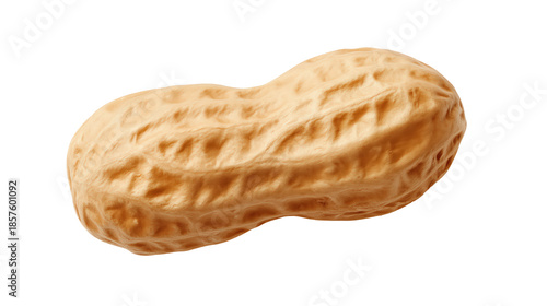 Single peanut in shell isolated on transparent background for food and packaging design.