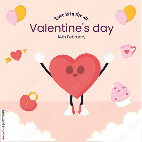 Valentine's day card collection. template, poster, label, ad, copy space, cover, banner design set. Modern typography art background.  Vector illustration.
