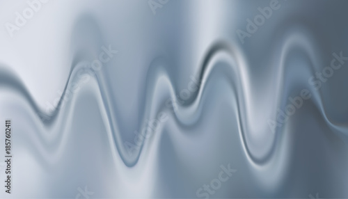 Abstract dynamic wavy texture background featuring smooth flowing satin fabric folds in cool muted blue and silver tones perfect for digital art