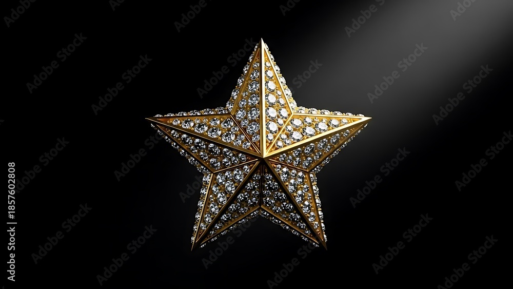 Fototapeta premium gold star on black background