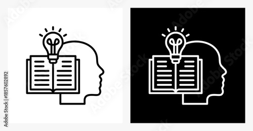 Knowledge BPM icon sheet in black and white, line style.