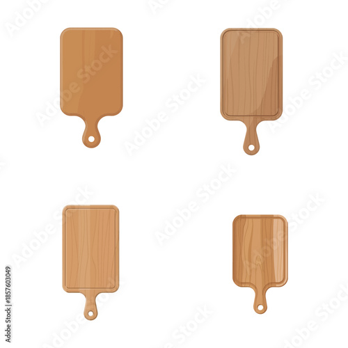 Kitchen wooden chopping board flat vector with natural wood texture