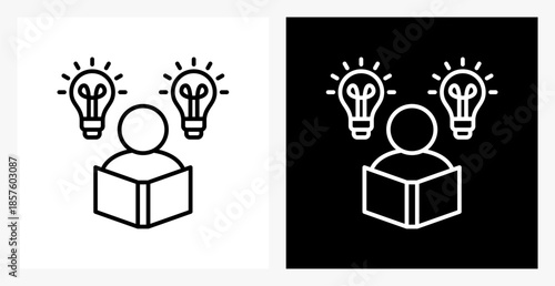 Wisdom BPM icon sheet in black and white, line style.