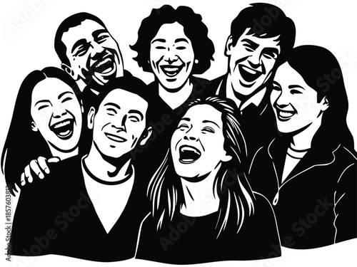 Group of people laughing together