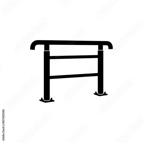 Black Metal Parallel Bars Gym Equipment.