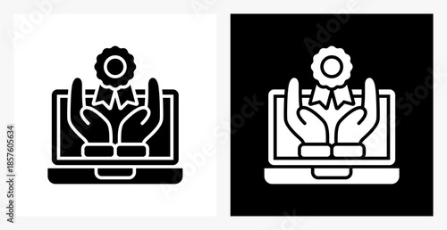 Brand Awareness BPM icon sheet in black and white, filled style.