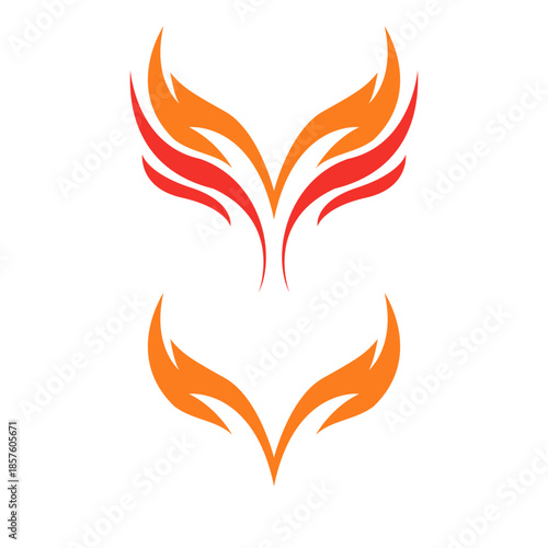  Phoenix bird illustration decorative flying phoenix bird Phoenix. The magic bird Silhouette Vector Illustration Phoenix flying upward, symbolizing rebirth, transformation,