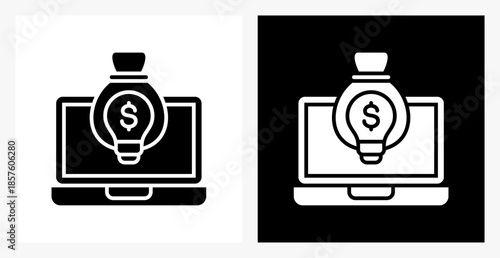 Intellectual Property BPM icon sheet in black and white, filled style.