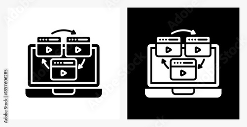 Republishing BPM icon sheet in black and white, filled style.