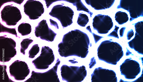 Neon plasma energy cells abstract futuristic science technology background