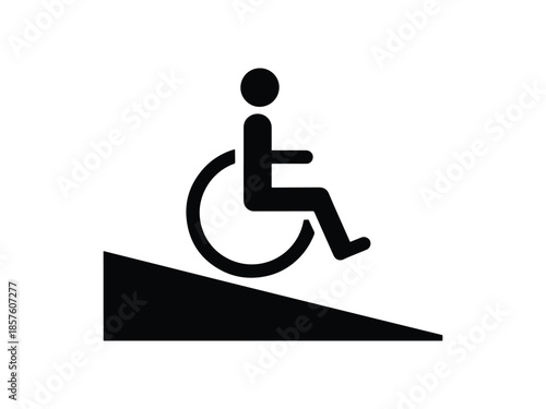 Wheelchair Access Ramp Silhouette Icon