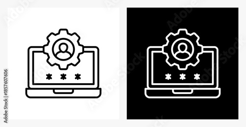 User Access BPM icon sheet in black and white, line style.