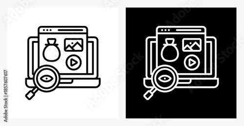 Review BPM icon sheet in black and white, line style.