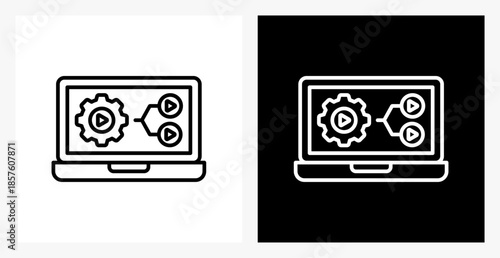 Reposting BPM icon sheet in black and white, line style.