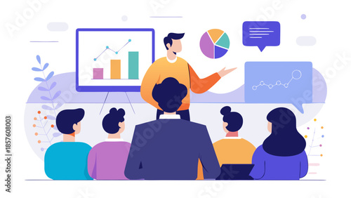 Startup founder presenting business idea to investors