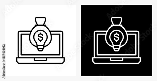 Intellectual Property BPM icon sheet in black and white, line style.