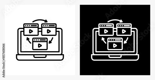 Republishing BPM icon sheet in black and white, line style.