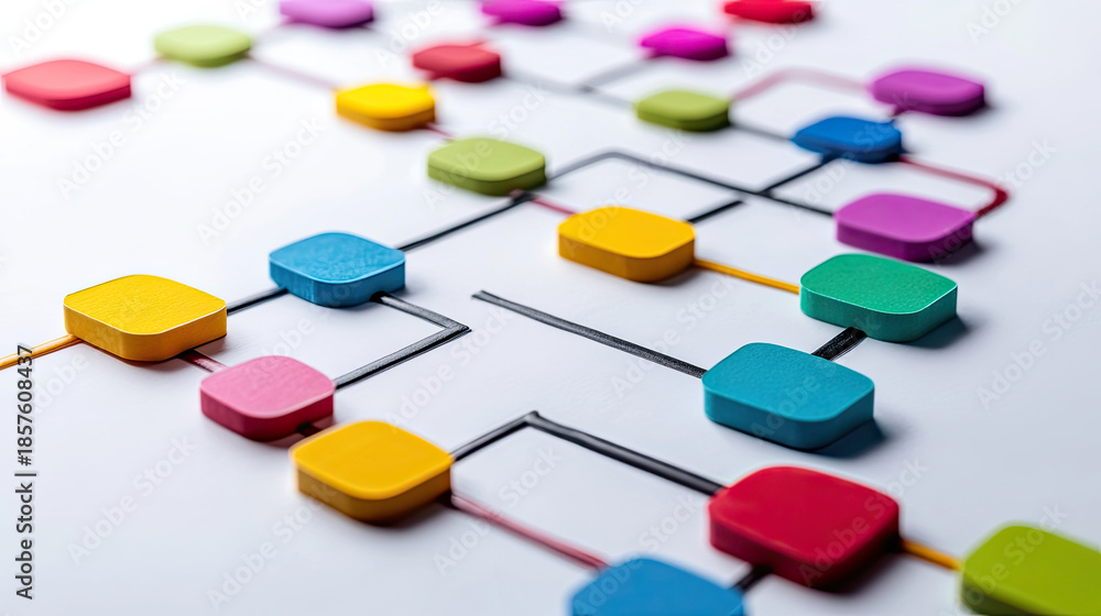 custom made wallpaper toronto digitalColorful connected blocks representing a network or flowchart, illustrating connections and relationships AI Generative