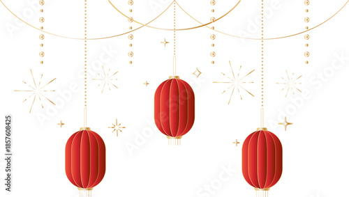 Classic Red Chinese Lantern Set