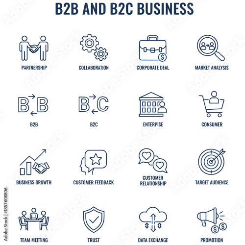 Vector set of business and finance icons featuring web design symbols for computer phone and internet media illustration